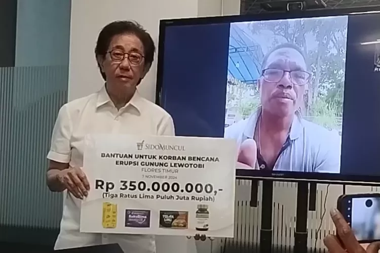 Sido Muncul Berikan Bantuan Rp 350 Juta untuk Korban Erupsi Gunung Lewotobi di NTT