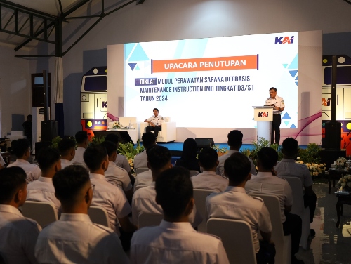 Sebanyak 117 Teknisi Perawatan Sarana KAI Selesaikan Diklat Modul Perawatan Sarana Perkeretaapian Berbasis Maintenance Instruction (MI) Tingkat D3/S1 Tahun 2024
