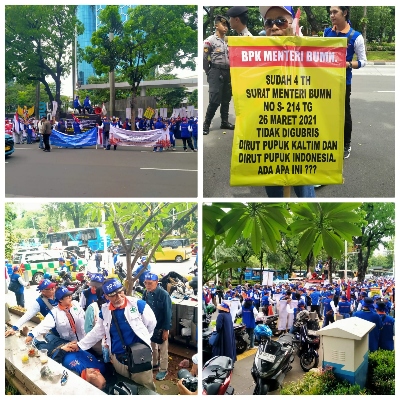 Sempat ada yang Pingsan, Ratusan Pensiunan Pupuk Kaltim Gelar Aksi Damai di Kantor Kementerian BUMN Tuntut Pensiunan Tetap Dibayar Seumur Hidup