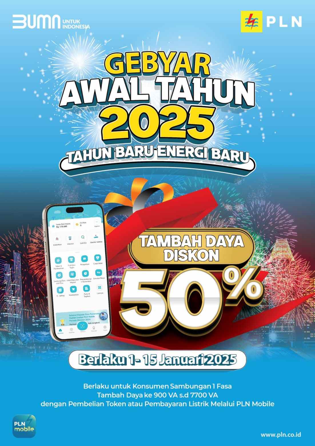 PLN Gelar Program Promo Tambah Daya 50% sampai 15 Januari 2025