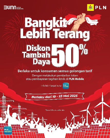 Promo Tambah Daya PLN, Diskon 50 Persen Spesial Hari Kebangkitan Nasional