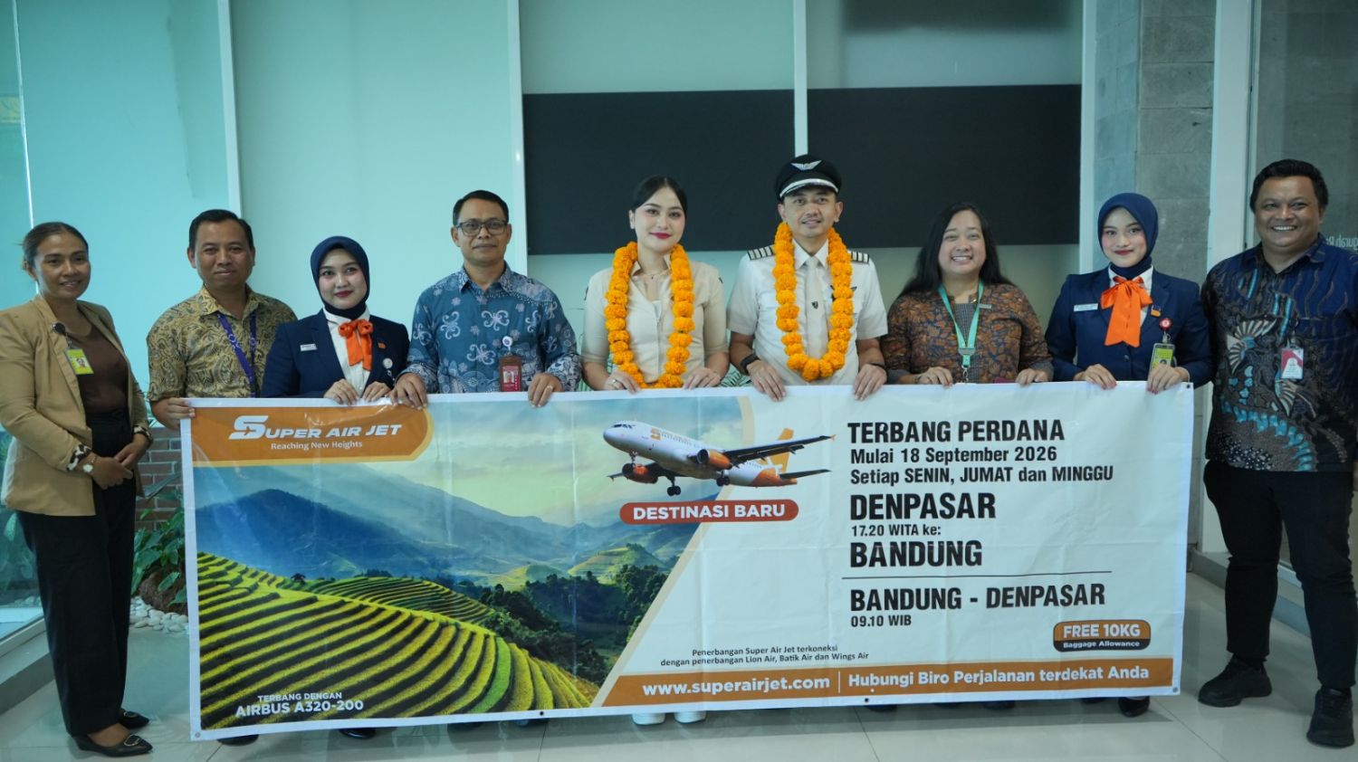 Bandara I Gusti Ngurah Rai Sambut Penerbangan Perdana Super Air Jet dengan Rute Bali-Bandung