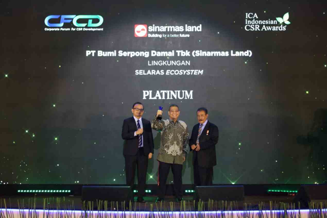 Keren, Sinar Mas Land Raih Dua Penghargaan Platinum ICA & ISDA 2026 dalam Ajang Corporate Forum for CSR Development (CFCD)